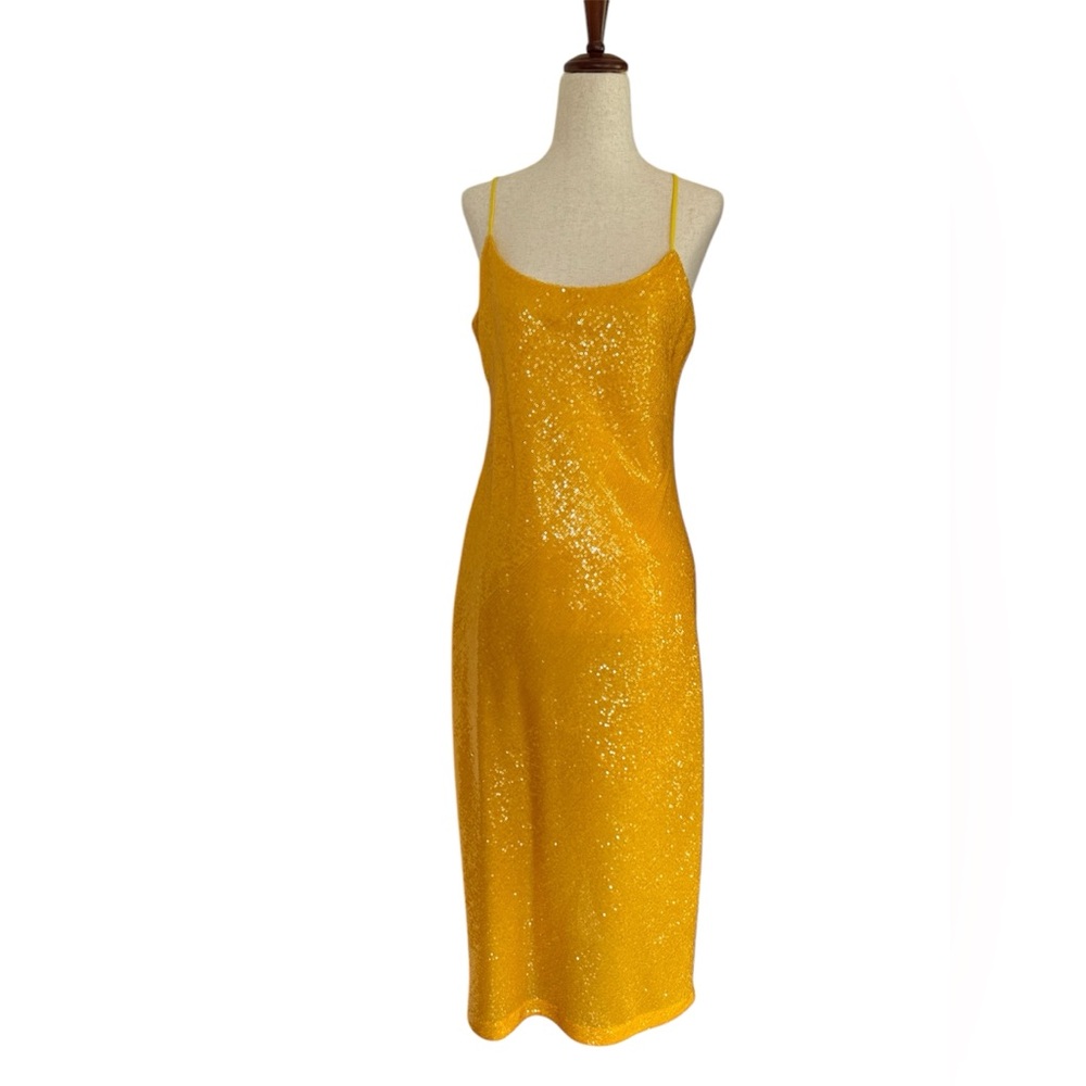 NWT J.Crew Collection Gwyneth Sequin Slip Dress Yellow Size 6